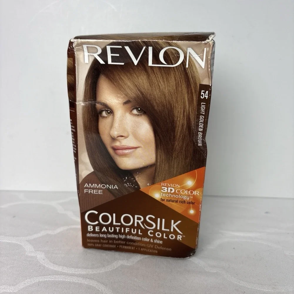 Revlon Colorsilk Beautiful Color 54 LIGHT Golden Brown Ammonia Free 3D Color Dye
